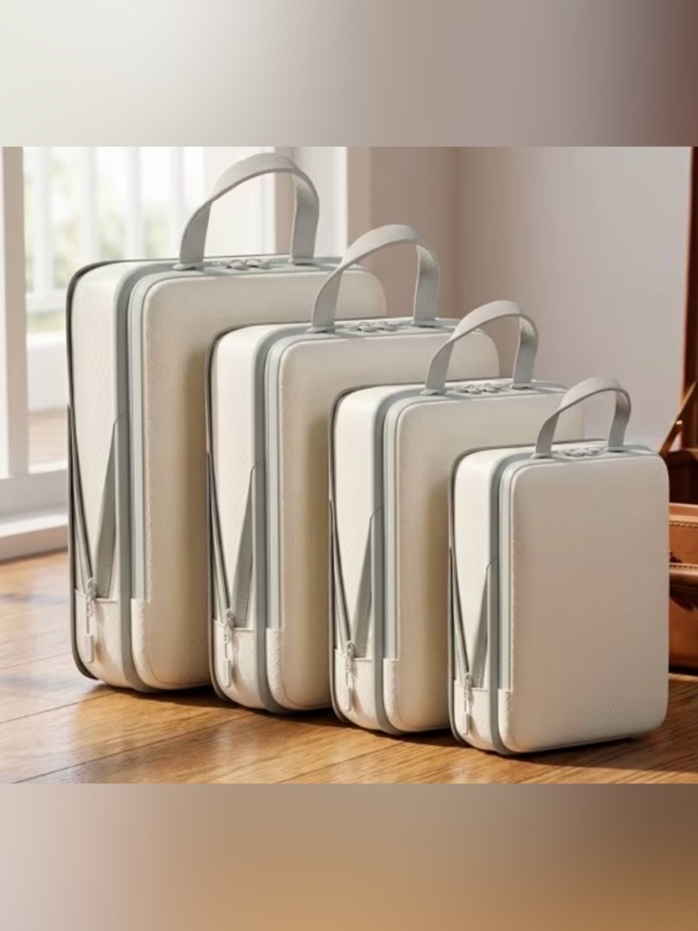 Beige Travel Storage Organizer Set - 4 Piece - Picture 2 of 7